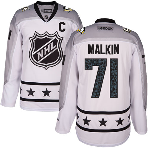 Penguins #71 Evgeni Malkin White All-Star Metropolitan Division Women's Stitched NHL Jersey